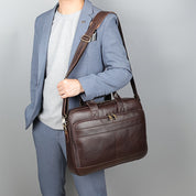 Dylan | Große Kapazität Leder Laptop Schultertasche