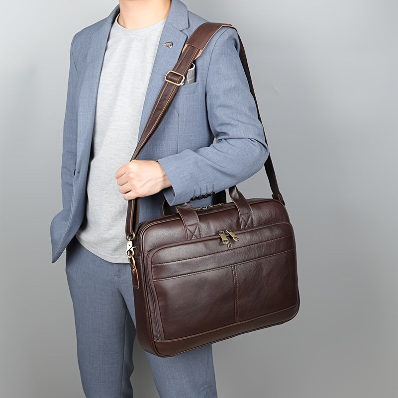 Dylan | Große Kapazität Leder Laptop Schultertasche