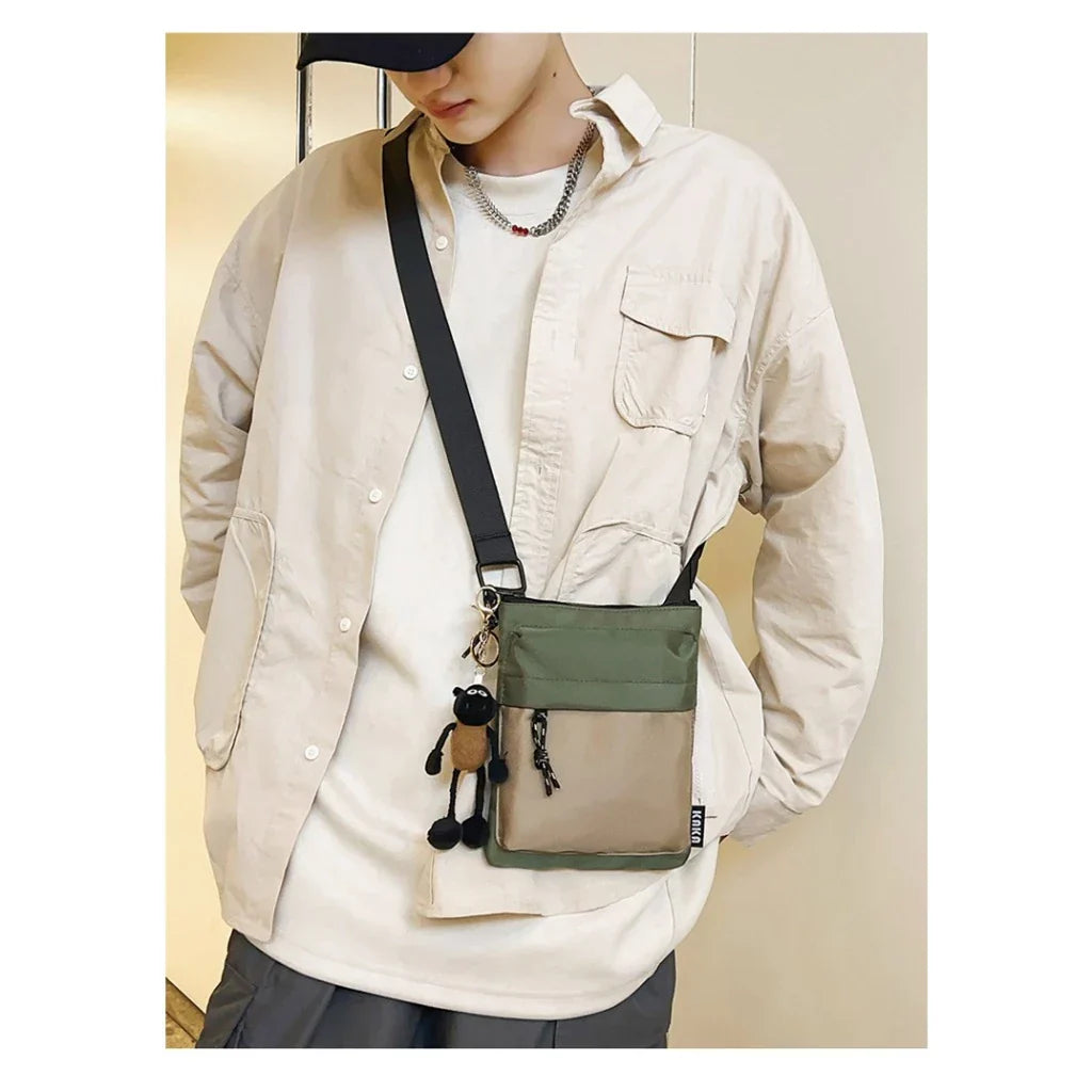Noah | Kleine kompakte Canvas Crossbody Sling Tasche