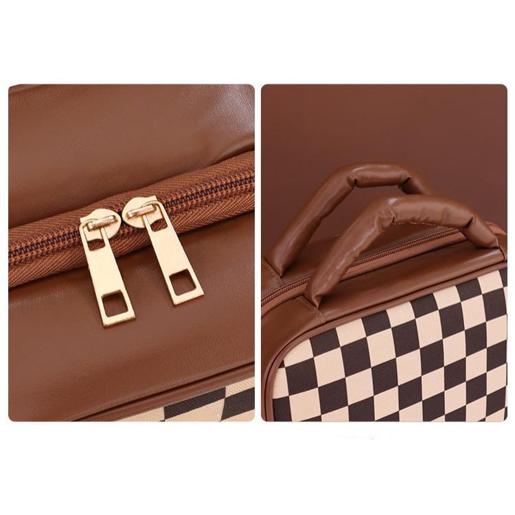 Sophia | Luxus Karierter Geräumiger Kosmetik Organizer