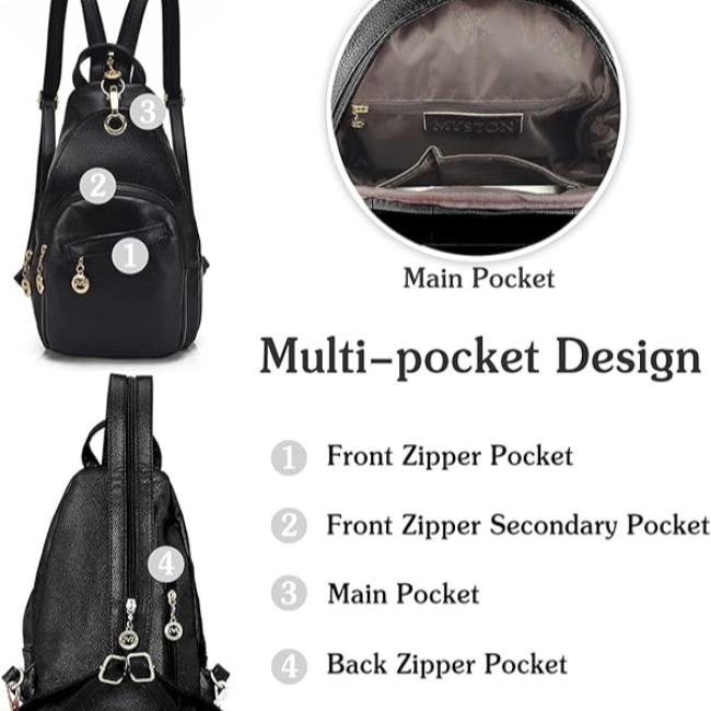 Nina | Damen Wasserfeste PU Leder Crossbody Sling Tasche Rucksack