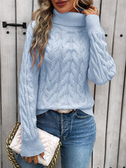 Julia | Stilvoller Warmer Strickpullover mit Zopfmuster für Damen