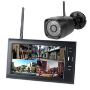 7-Zoll Wireless-Sicherheitssystem: 4-Kanal-Monitor & wetterfeste Nachtsichtkameras 0