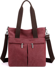 Lena | Canvas Schultertasche mit mehreren Fächern