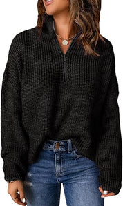 Yvonne | Eleganter Damenpullover mit V-Ausschnitt und Polokragen