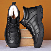 Jorge | Robuste Winterstiefel aus Echtem Leder mit Logo-Druck