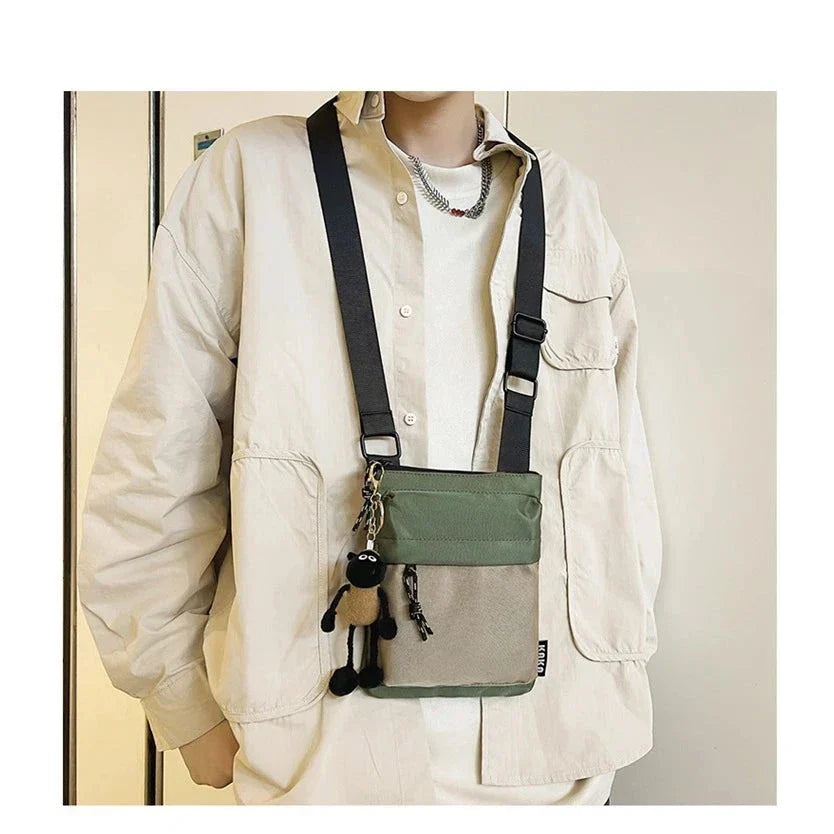Noah | Kleine kompakte Canvas Crossbody Sling Tasche