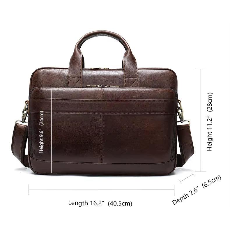 Dylan | Große Kapazität Leder Laptop Schultertasche