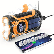 All-in-One-Notfallradio mit Handkurbel, Solarpanel, Taschenlampe und USB-Ladegerät-ideal für Camping und Nutzung im Freien-3