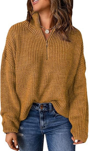 Yvonne | Eleganter Damenpullover mit V-Ausschnitt und Polokragen