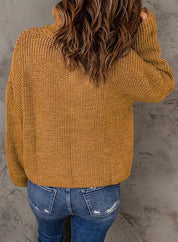 Yvonne | Eleganter Damenpullover mit V-Ausschnitt und Polokragen
