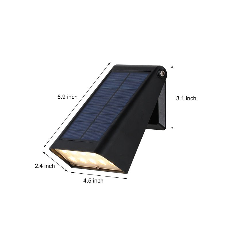 90 ° Einstellbare intelligente LED wasserdichte schwarze moderne Solarwandleuchten 7