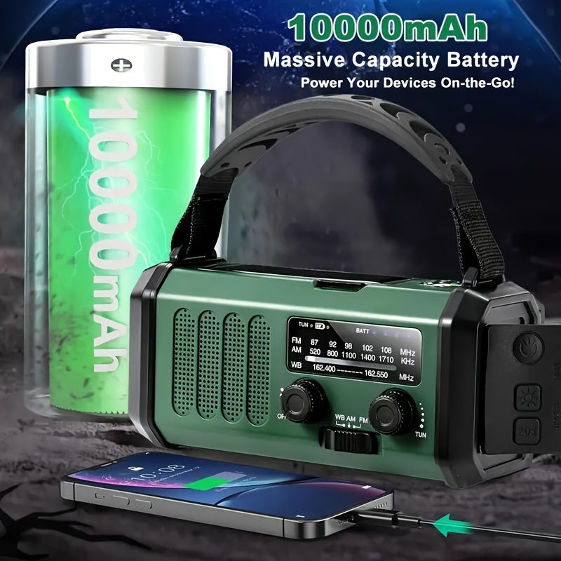 All-in-One-Notfallradio mit Taschenlampe, Solarpanel, USB-Ladegerät und NOAA-Wetterzugriff-Kompaktes Überlebensgerät-2