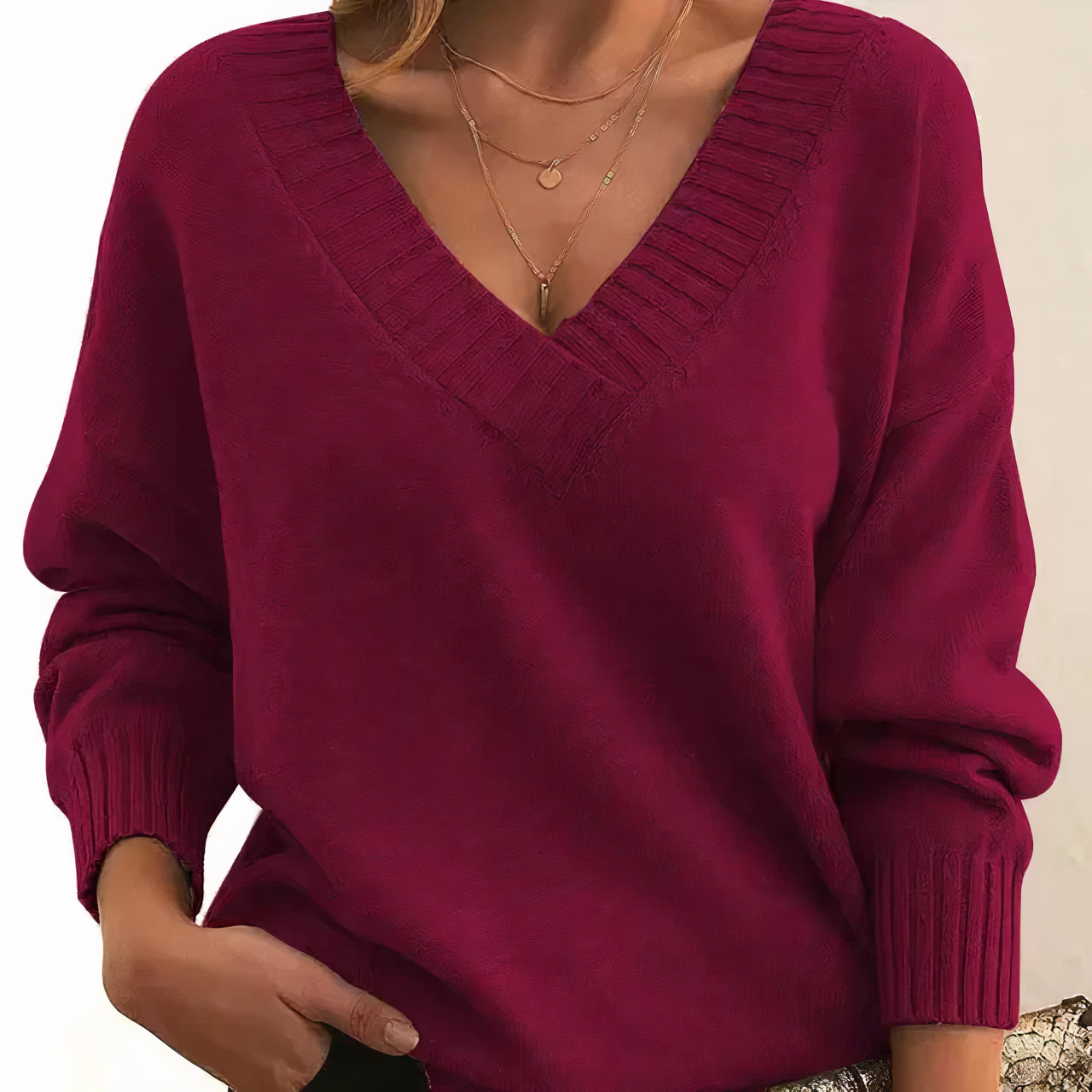 Jell | V-Ausschnitt Kaschmirpullover