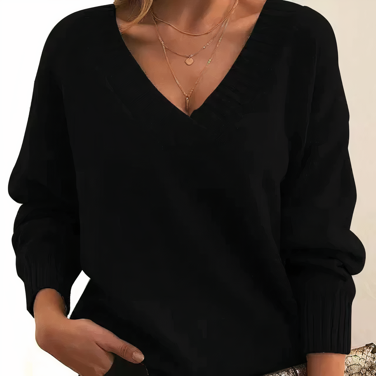 Jell | V-Ausschnitt Kaschmirpullover