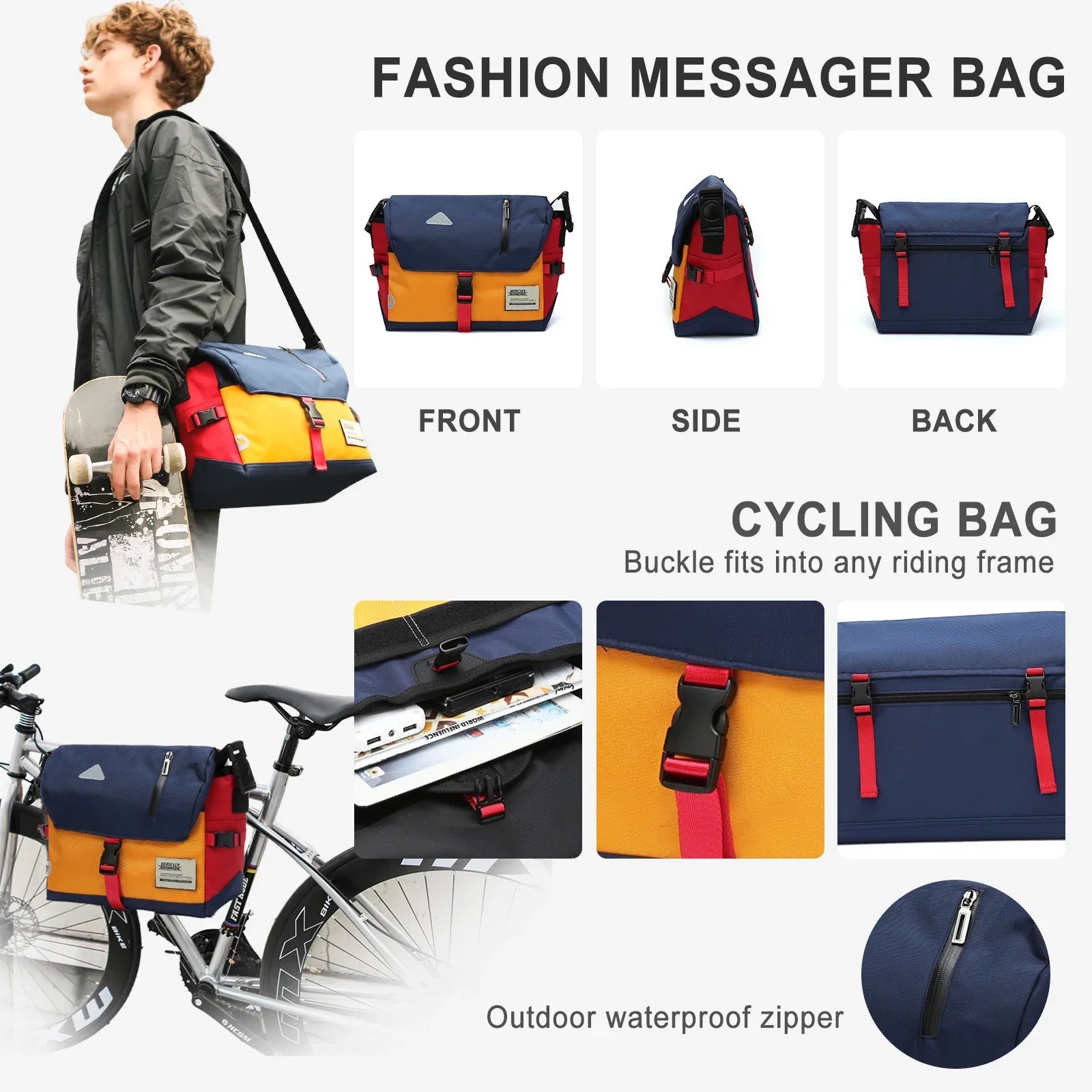 Luke | Klassische Wasserfeste Crossbody Messenger Reisetasche