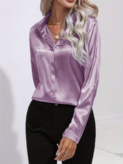 Aaliyah | Satin-Hemd mit Knopfleiste für Damen 10