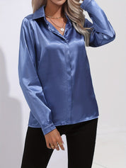 Aaliyah | Satin-Hemd mit Knopfleiste für Damen 6