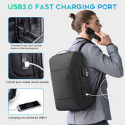 BANGE Anti-Diebstahl-Rucksack mit USB-Ladeanschluss, leichter Business-Rucksack für Männer und Frauen 4
