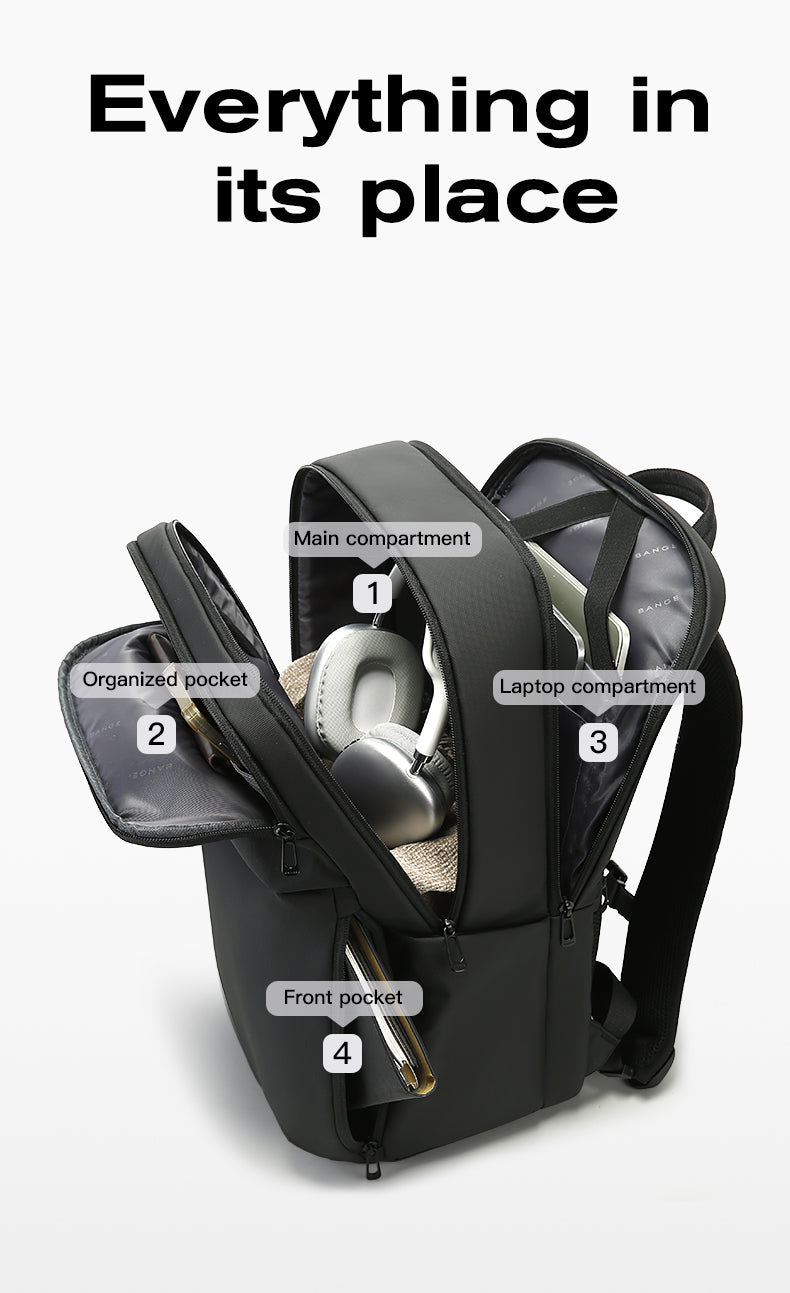 BANGE Bestseller: Schlanker, wasserdichter 15,6-Zoll-Laptop-Rucksack für Business und Schule 4