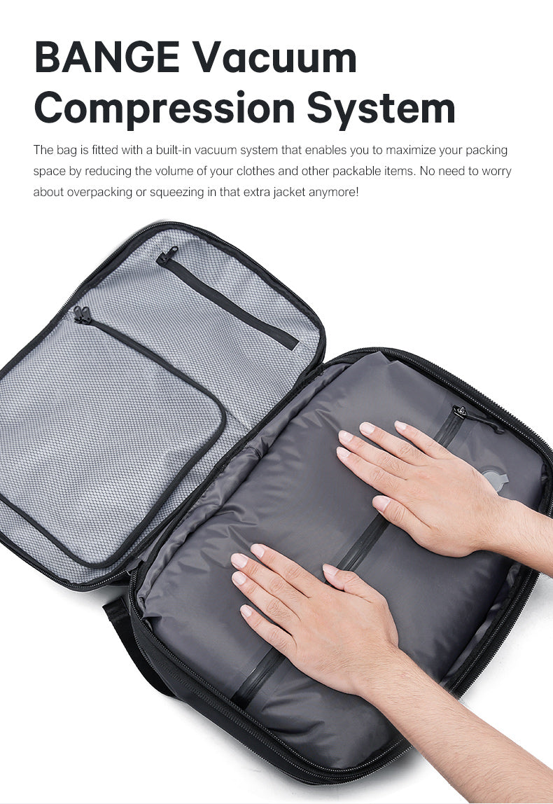 BANGE Heißer Verkauf Neue Ankunft 50L USB TSA Schloss Gewicht Griff Wasserdicht Männer Vakuum Kompression Laptop Rucksack 2