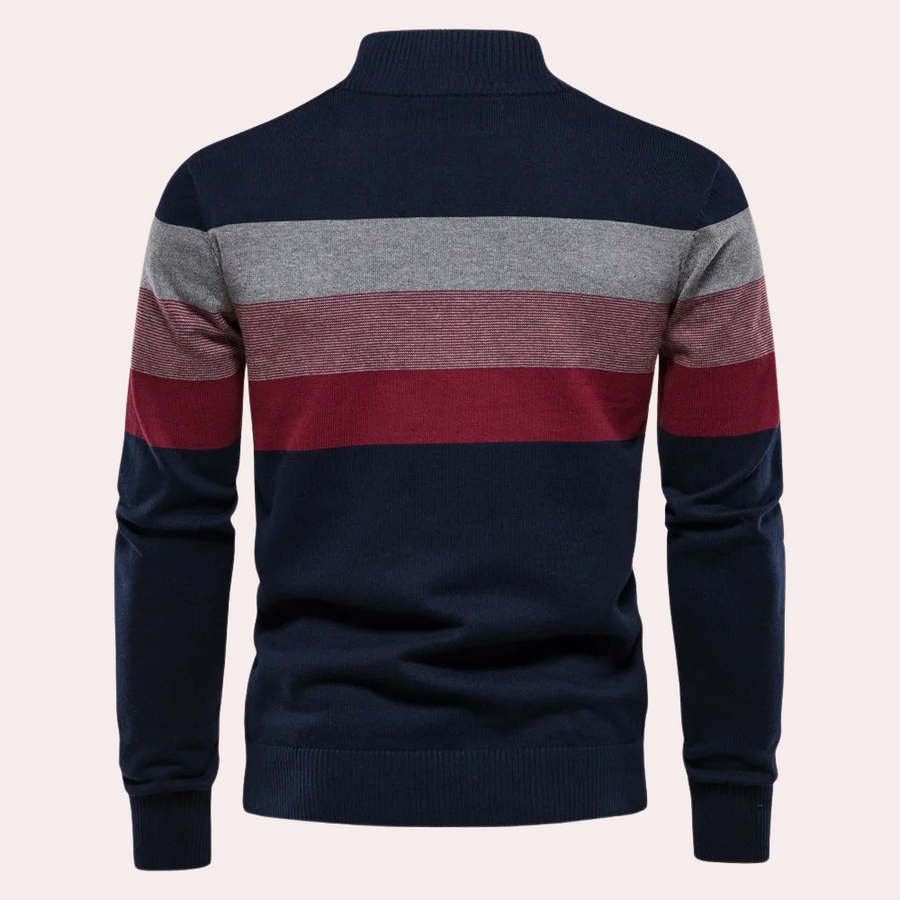 Lennarts | Halber Reißverschluss-Pullover – Stilvolle Streifen für Herren