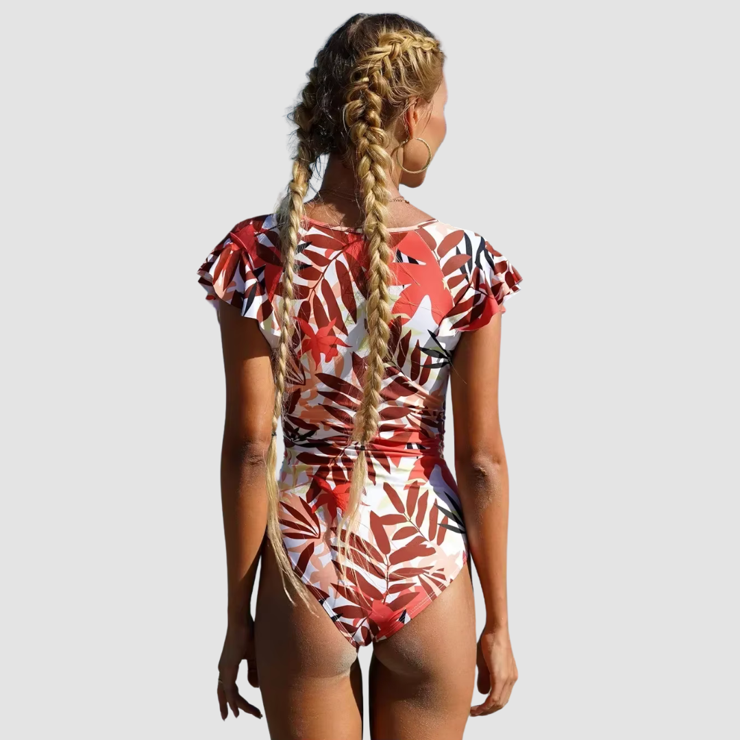 Camouflage Bandeau Schwimmanzug mit Reißverschluss 2