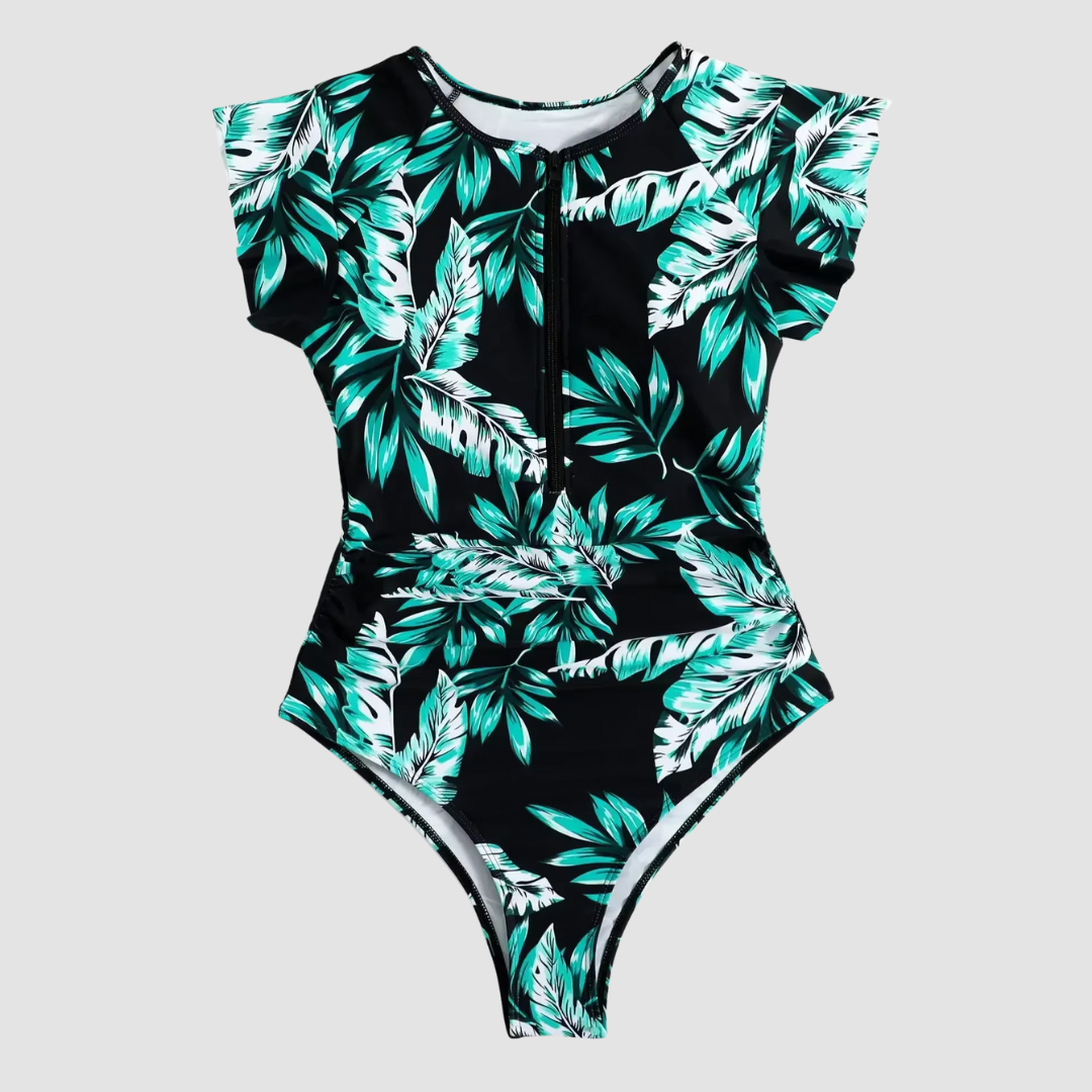 Camouflage Bandeau Schwimmanzug mit Reißverschluss 7