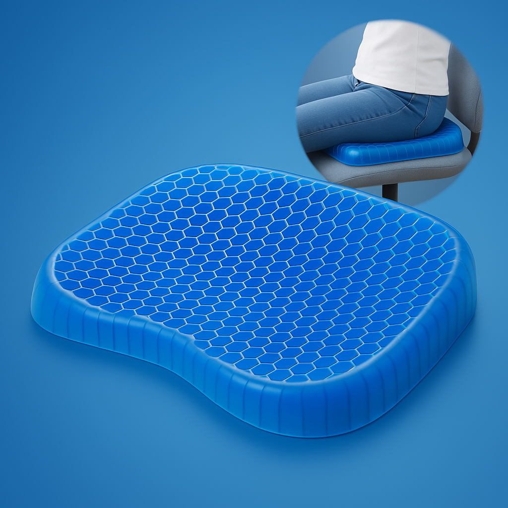 Comfortgel Orthopädische Gelsitzkissen | Druckentlastung - Steißbeinschmerzen - Unterstützung unterer Rücken - für Bürostuhl - Auto - Rollstuhlgebrauch 0