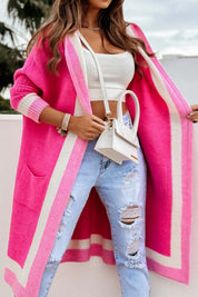Niana | Gemütliche Lange Colorblock Strickjacke