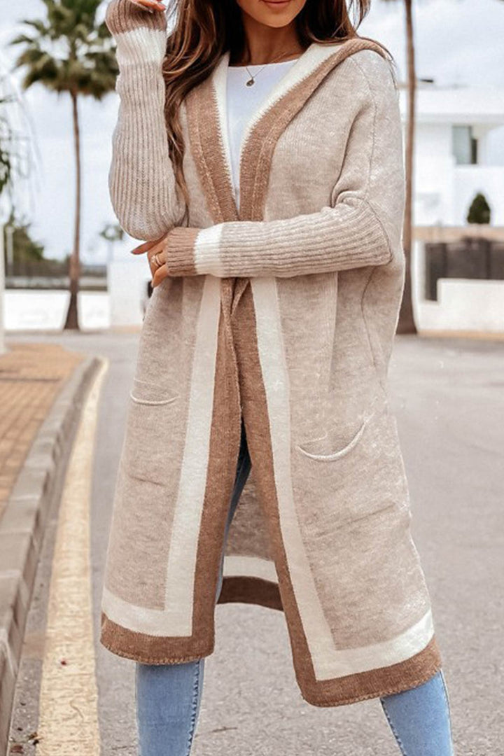Niana | Gemütliche Lange Colorblock Strickjacke