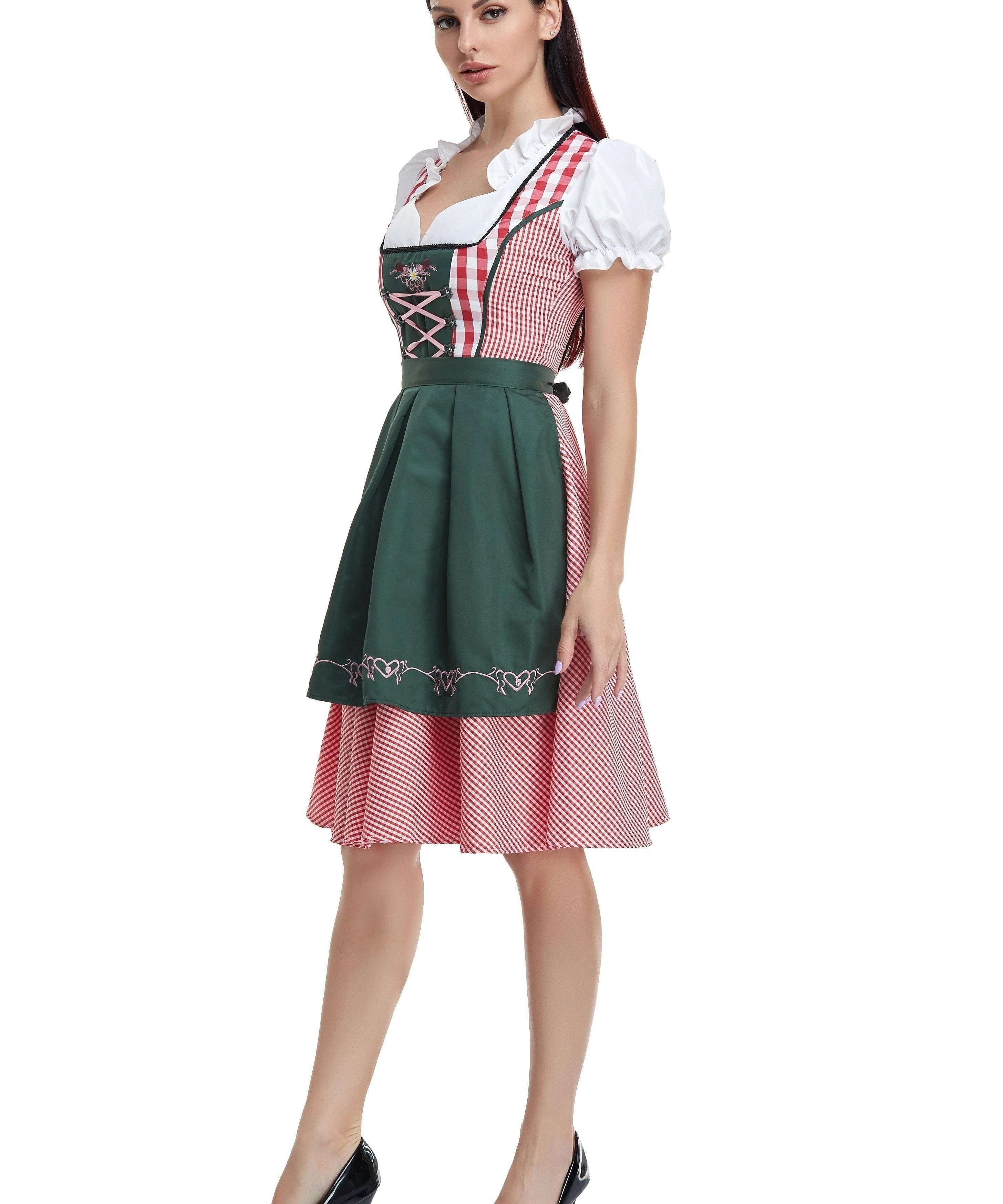 Damen Bayerisches Olivgrün Oktoberfest Dirndl Kleid 0