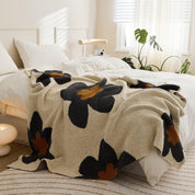 Damen Elegante Floral Strickdecke Hochwertige Wolle 120x150 cm 4