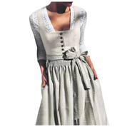 Damen Grau Oktoberfest Dirndl Kleid 1