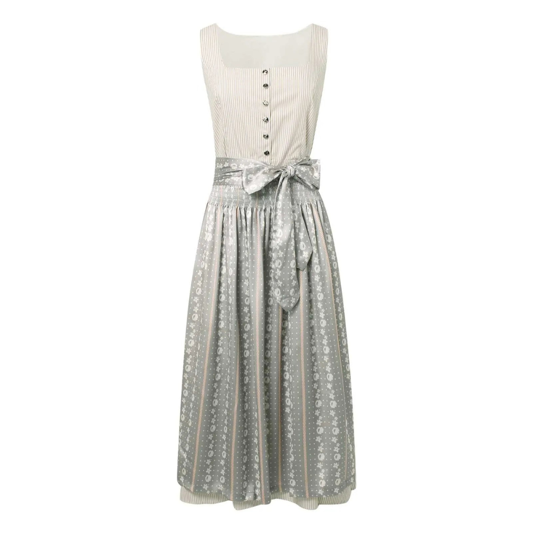 Damen Grau Oktoberfest Dirndl Kleid 2