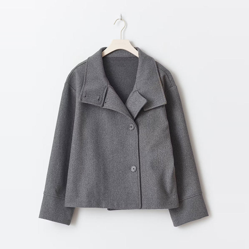Damen Kurze Doppelbrustjacke Eleganz Wolle 1