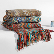 Damen Kuscheldecke Gemustert mit Fransen 100% Acryl 6