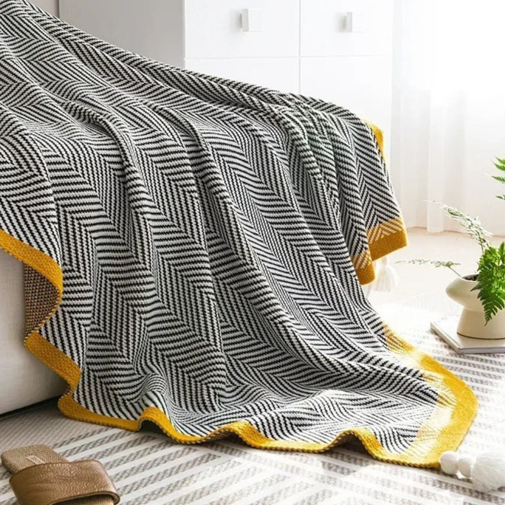 Damen Kuscheldecke Geometrisch Warm Acryl für Zuhause und Reisen 2
