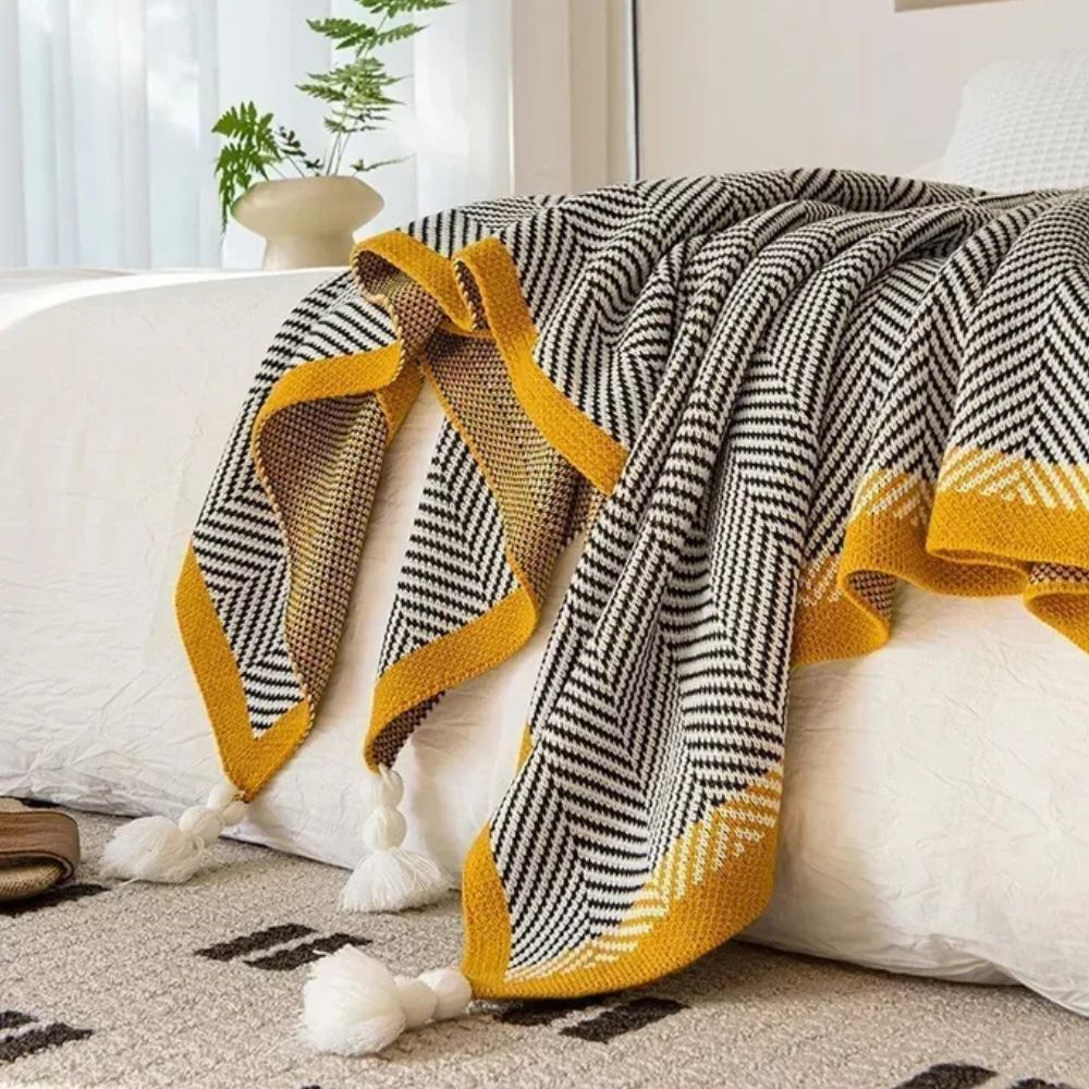 Damen Kuscheldecke Geometrisch Warm Acryl für Zuhause und Reisen 3