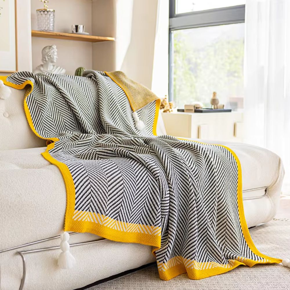 Damen Kuscheldecke Geometrisch Warm Acryl für Zuhause und Reisen 7