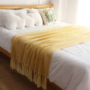 Damen Kuscheldecke Herringbone mit Fransen Mikrofaser Mix 0