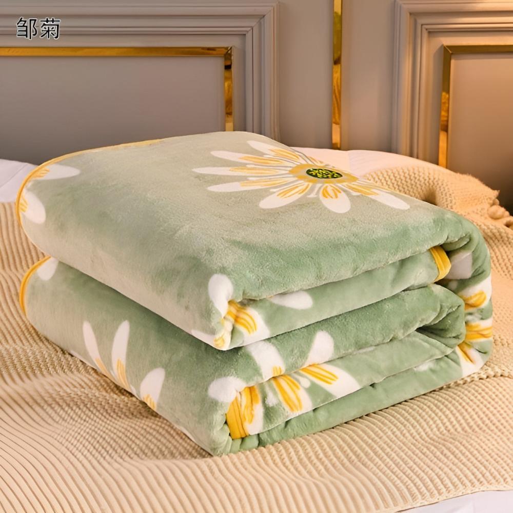 Damen Kuscheldecke Mit Blumenmuster Aus Milchvelours Und Lamm-Kaschmir 7