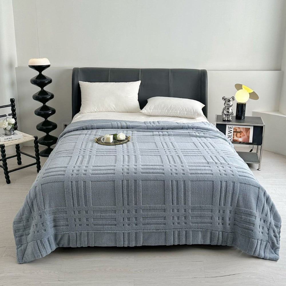 Damen Kuscheldecke aus Mikrofaser mit Stilvollem Karomuster für Gemütliche Abende 1