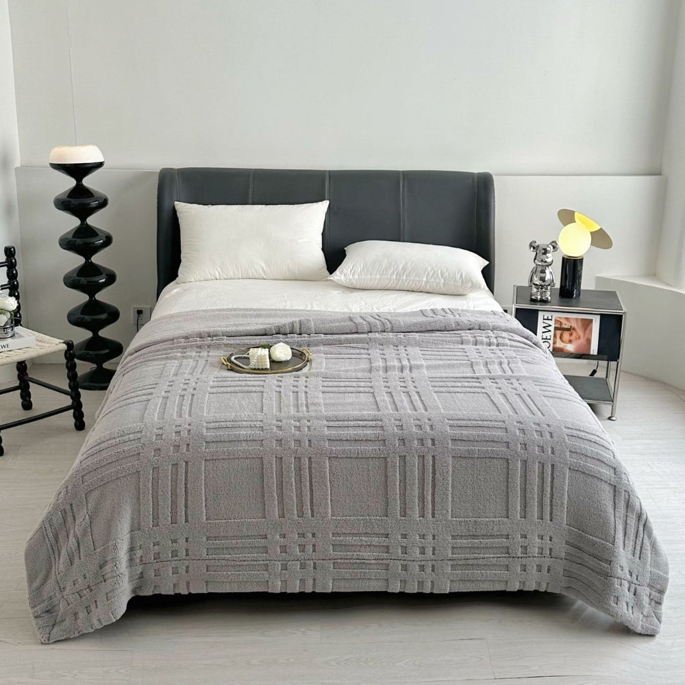 Damen Kuscheldecke aus Mikrofaser mit Stilvollem Karomuster für Gemütliche Abende 2