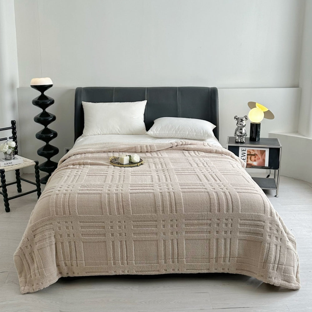 Damen Kuscheldecke aus Mikrofaser mit Stilvollem Karomuster für Gemütliche Abende 4