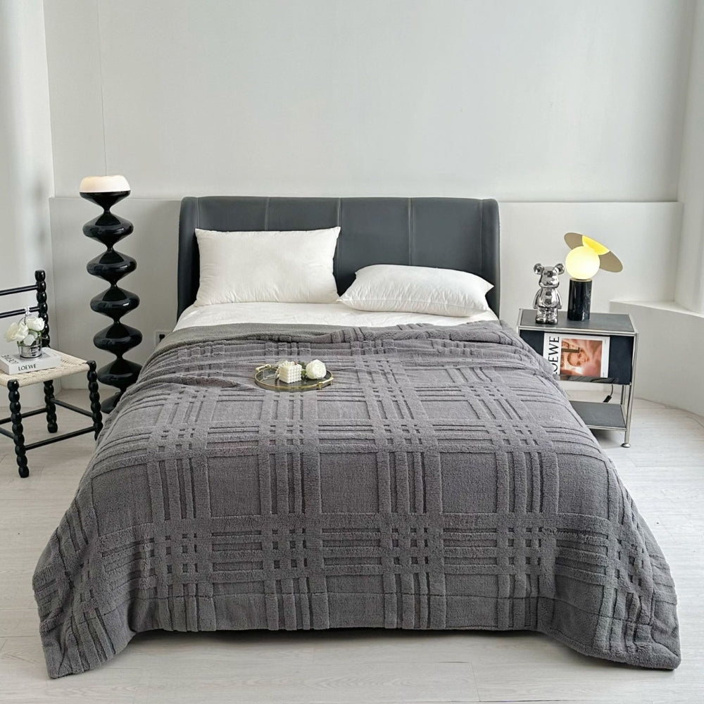 Damen Kuscheldecke aus Mikrofaser mit Stilvollem Karomuster für Gemütliche Abende 5