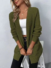 Damen Lange Strickjacke Klassisch Bequem Hochwertige Strickware 1