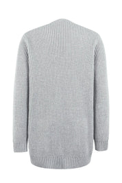 Damen Lange Strickjacke Klassisch Bequem Hochwertige Strickware 3