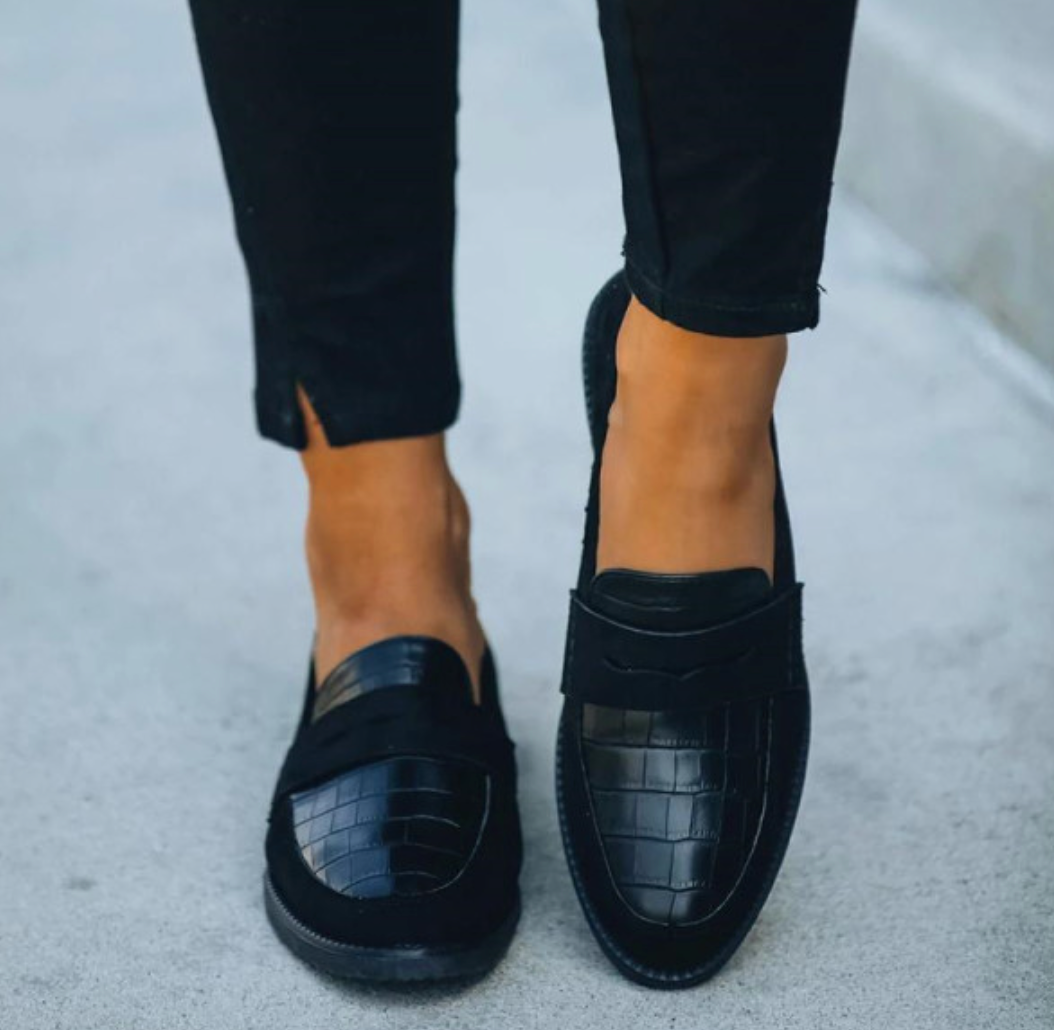 Damen Schuhe Schwarz Elegant Komfortabel Kunstleder für Formelle Anlässe 1
