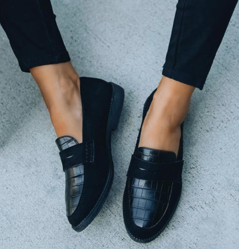 Damen Schuhe Schwarz Elegant Komfortabel Kunstleder für Formelle Anlässe 2